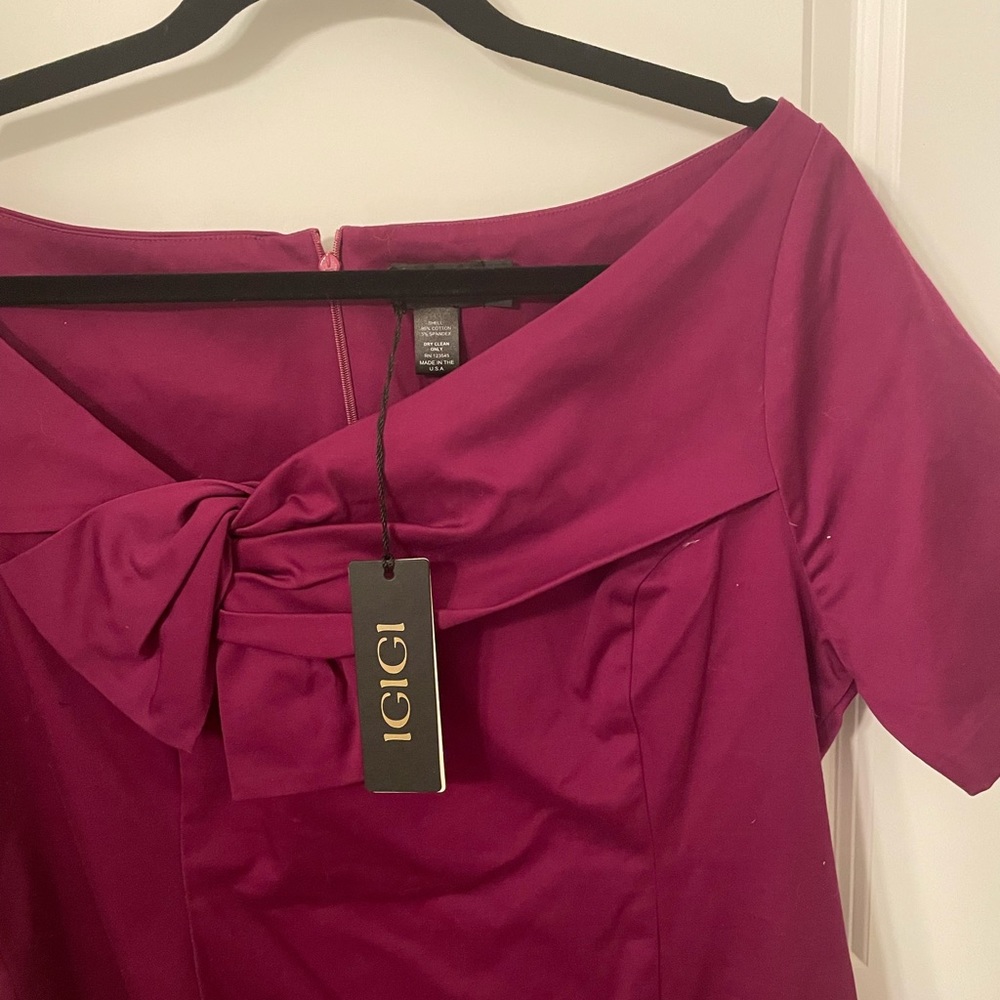 Igigi Raspberry Pencil Dress Size 14 - Picture 2 of 2